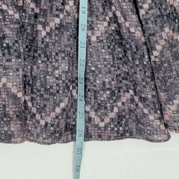 BLEU Top Womens S Pink Gray Long Bell Sleeve Boho Peasant Blouse Rhinestones - Picture 8 of 12